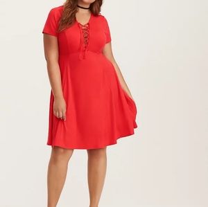 Torrid orange 🍊 lace up dress